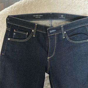 AG the prima ankle cigarette ankle mid rise stretchy jeans, size 27 regular